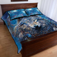 Beautiful Native American Wolf Quilt Bed Set Galaxy Art - Wonder Print Shop
