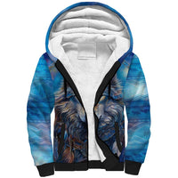 Beautiful Native American Wolf Sherpa Hoodie Galaxy Art - Wonder Print Shop