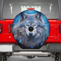 Beautiful Native American Wolf Spare Tire Cover Galaxy Art - Wonder Print Shop