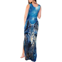 Beautiful Native American Wolf Tank Maxi Dress Galaxy Art - Wonder Print Shop