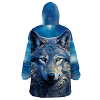 Beautiful Native American Wolf Wearable Blanket Hoodie Galaxy Art - Wonder Print Shop