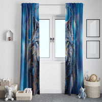 Beautiful Native American Wolf Window Curtain Galaxy Art - Wonder Print Shop