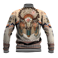 Native American Baseball Jacket Buffalo Skull - Wonder Print Shop