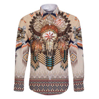 Native American Family Matching Puletasi and Hawaiian Shirt Buffalo Skull - Wonder Print Shop