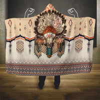 Native American Hooded Blanket Buffalo Skull