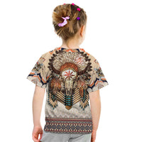 Native American Kid T Shirt Buffalo Skull - Wonder Print Shop