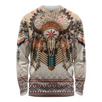 Native American Long Sleeve Shirt Buffalo Skull - Wonder Print Shop