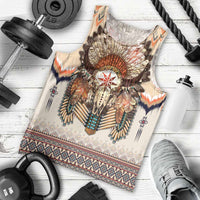 Native American Men Tank Top Buffalo Skull - Wonder Print Shop