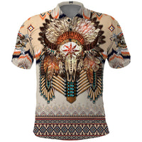 Native American Polo Shirt Buffalo Skull - Wonder Print Shop