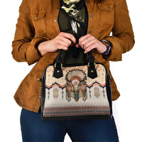 Native American Shoulder Handbag Buffalo Skull