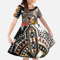 Four Directions Native American Family Matching Long Sleeve Bodycon Dress and Hawaiian Shirt - Wonder Print Shop