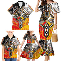 Four Directions Native American Family Matching Mermaid Dress and Hawaiian Shirt - Wonder Print Shop