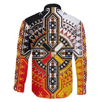 Four Directions Native American Family Matching Off The Shoulder Long Sleeve Dress and Hawaiian Shirt - Wonder Print Shop