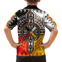 Four Directions Native American Family Matching Off Shoulder Maxi Dress and Hawaiian Shirt - Wonder Print Shop