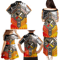 Four Directions Native American Family Matching Puletasi and Hawaiian Shirt - Wonder Print Shop