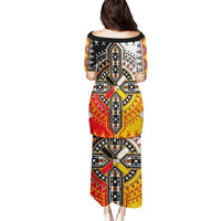 Four Directions Native American Family Matching Puletasi and Hawaiian Shirt - Wonder Print Shop