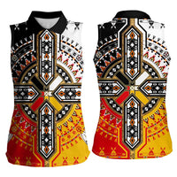 Four Directions Native American Women Sleeveless Polo Shirt - Wonder Print Shop