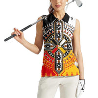 Four Directions Native American Women Sleeveless Polo Shirt - Wonder Print Shop