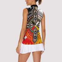 Four Directions Native American Women Sleeveless Polo Shirt - Wonder Print Shop