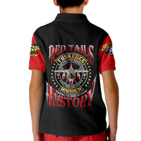 Red Tails Tuskegee Airmen Kid Polo Shirt Soaring to Shape History - Fighter Plane Patriotic Tribute - Wonder Print Shop