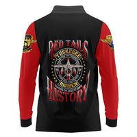 Red Tails Tuskegee Airmen Long Sleeve Polo Shirt Soaring to Shape History - Fighter Plane Patriotic Tribute - Wonder Print Shop