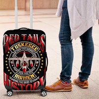 Red Tails Tuskegee Airmen Luggage Cover Soaring to Shape History - Fighter Plane Patriotic Tribute - Wonder Print Shop