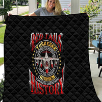Red Tails Tuskegee Airmen Quilt Soaring to Shape History - Fighter Plane Patriotic Tribute - Wonder Print Shop