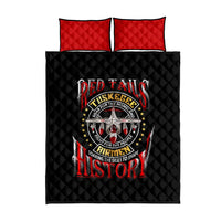 Red Tails Tuskegee Airmen Quilt Bed Set Soaring to Shape History - Fighter Plane Patriotic Tribute - Wonder Print Shop