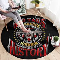 Red Tails Tuskegee Airmen Round Carpet Soaring to Shape History - Fighter Plane Patriotic Tribute - Wonder Print Shop