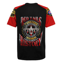 Red Tails Tuskegee Airmen Rugby Jersey Soaring to Shape History - Fighter Plane Patriotic Tribute - Wonder Print Shop