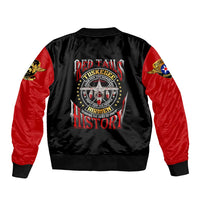 Red Tails Tuskegee Airmen Sleeve Zip Bomber Jacket Soaring to Shape History - Fighter Plane Patriotic Tribute - Wonder Print Shop