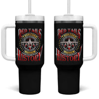 Red Tails Tuskegee Airmen Tumbler With Handle Soaring to Shape History - Fighter Plane Patriotic Tribute - Wonder Print Shop