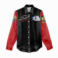 Red Tails Tuskegee Airmen Women Casual Shirt Soaring to Shape History - Fighter Plane Patriotic Tribute - Wonder Print Shop