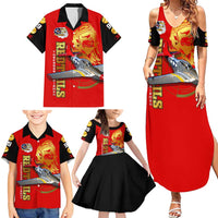 Tuskegee Red Tails Airmen Family Matching Summer Maxi Dress and Hawaiian Shirt WWII Fighter Pilot Legacy - Wonder Print Shop