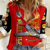 Tuskegee Red Tails Airmen Women Casual Shirt WWII Fighter Pilot Legacy - Wonder Print Shop