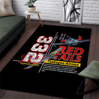 Red Tails Spitfire Tuskegee Airmen Area Rug 332nd Fighter Group WWII Legacy Tribute - Wonder Print Shop