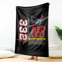 Red Tails Spitfire Tuskegee Airmen Blanket 332nd Fighter Group WWII Legacy Tribute - Wonder Print Shop
