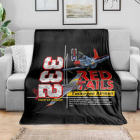 Red Tails Spitfire Tuskegee Airmen Blanket 332nd Fighter Group WWII Legacy Tribute - Wonder Print Shop