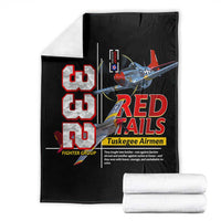 Red Tails Spitfire Tuskegee Airmen Blanket 332nd Fighter Group WWII Legacy Tribute - Wonder Print Shop
