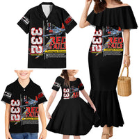 Red Tails Spitfire Tuskegee Airmen Family Matching Mermaid Dress and Hawaiian Shirt 332nd Fighter Group WWII Legacy Tribute - Wonder Print Shop