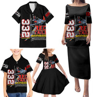 Red Tails Spitfire Tuskegee Airmen Family Matching Puletasi and Hawaiian Shirt 332nd Fighter Group WWII Legacy Tribute - Wonder Print Shop