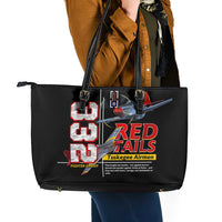 Red Tails Spitfire Tuskegee Airmen Leather Tote Bag 332nd Fighter Group WWII Legacy Tribute - Wonder Print Shop
