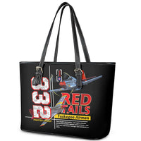 Red Tails Spitfire Tuskegee Airmen Leather Tote Bag 332nd Fighter Group WWII Legacy Tribute - Wonder Print Shop