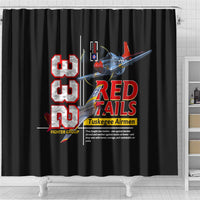 Red Tails Spitfire Tuskegee Airmen Shower Curtain 332nd Fighter Group WWII Legacy Tribute - Wonder Print Shop