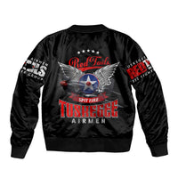 Red Tails Spitfire Tuskegee Airmen Sleeve Zip Bomber Jacket 332nd Fighter Group WWII Legacy Tribute - Wonder Print Shop