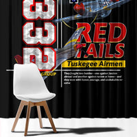 Red Tails Spitfire Tuskegee Airmen Window Curtain 332nd Fighter Group WWII Legacy Tribute - Wonder Print Shop