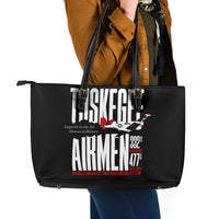 Wings of Honor Tuskegee Airmen Leather Tote Bag 332nd 477th Fighter Group Tribute - Wonder Print Shop