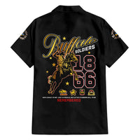 Buffalo Soldiers 1866-1944 Family Matching Off The Shoulder Long Sleeve Dress and Hawaiian Shirt American Black Heros Legacy - Wonder Print Shop