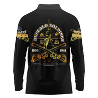 Buffalo Soldiers Strength Honor Legacy Long Sleeve Polo Shirt African-American Cavalry Tribute - Wonder Print Shop