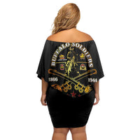 Buffalo Soldiers Strength Honor Legacy Off Shoulder Short Dress African-American Cavalry Tribute - Wonder Print Shop